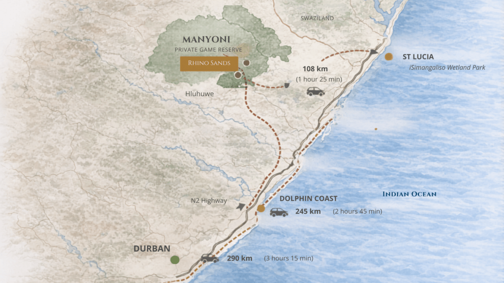 Map of Manyoni Private Game Reserve