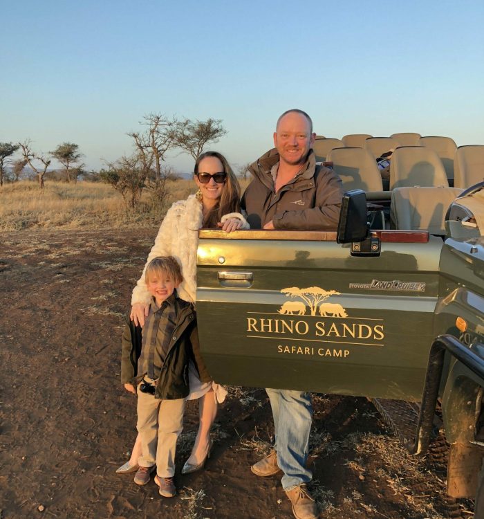 Rhino Sands - About us family picture next to the van-min